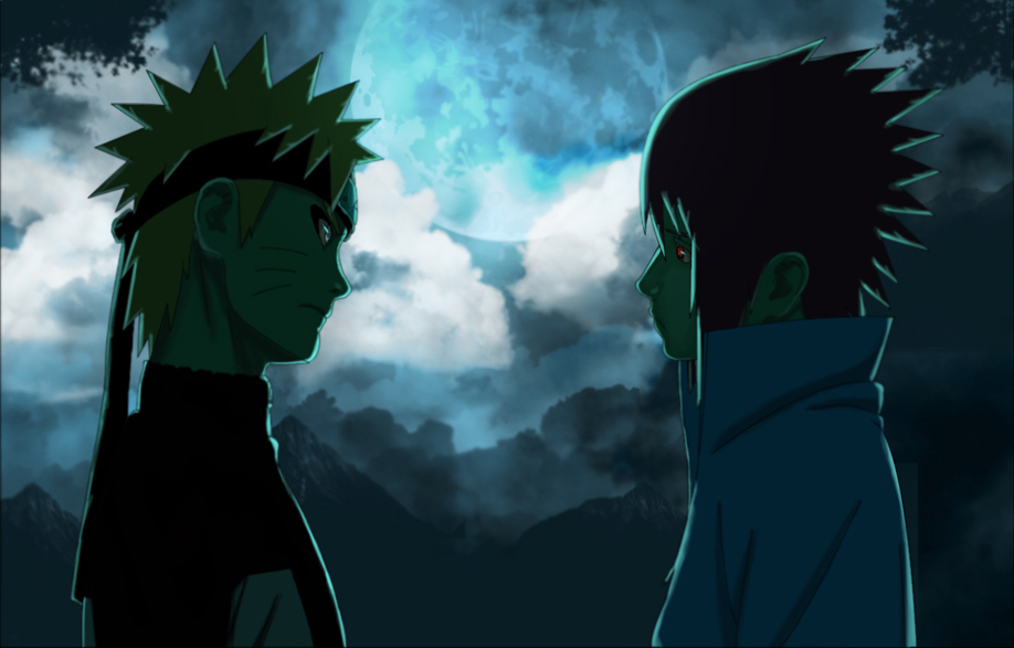Naruto and Sasuke. Former brothers at heart, now rivals clashing under a 